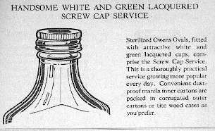 Illustration of a screw top bottle from a 1928 Owens Bottle Company prescription bottle catalog.