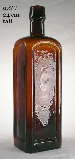 Early tonic bottle with moderate "whittled" effect; click to enlarge.