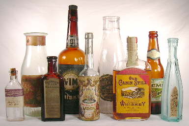 Group of labeled bottles; click to enlarge.