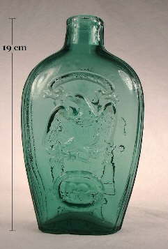 Pint masonic-eagle flask; click to enlarge.