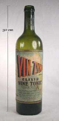 Vin-Zymo tonic in a turn mold wine bottle; click to enlarge.