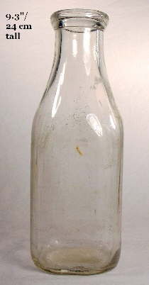1952 square quart milk bottle; click to enlarge.