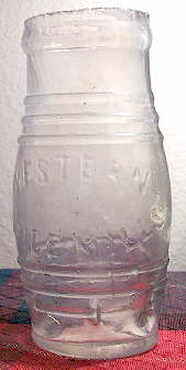 Mid-19th century St. Louis mustard bottle; click to enlarge.