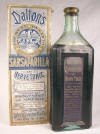 Late 19th century sarsaparilla with original box; click to enlarge.